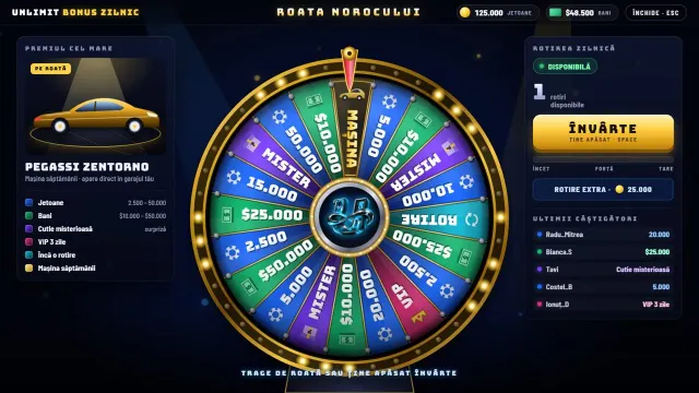 Unlimit Roata Norocului — captură din joc
